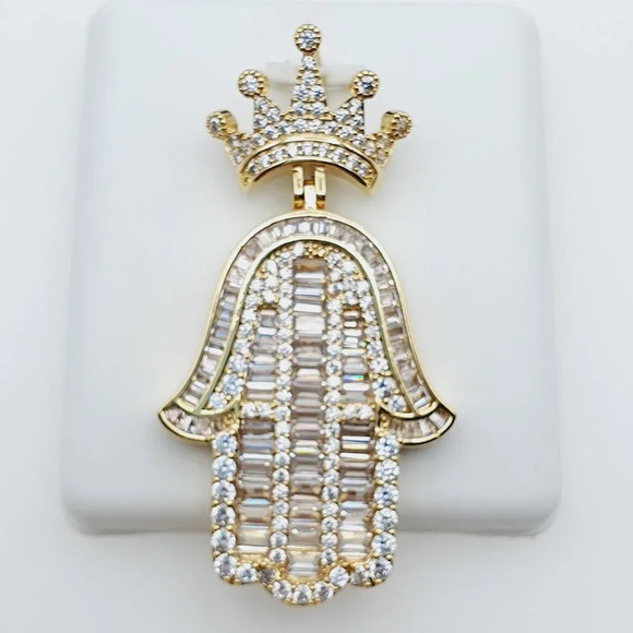 "14K Gold Plated Cubic Zircon Pendant, EVBRS620 - Picture 1 of 10